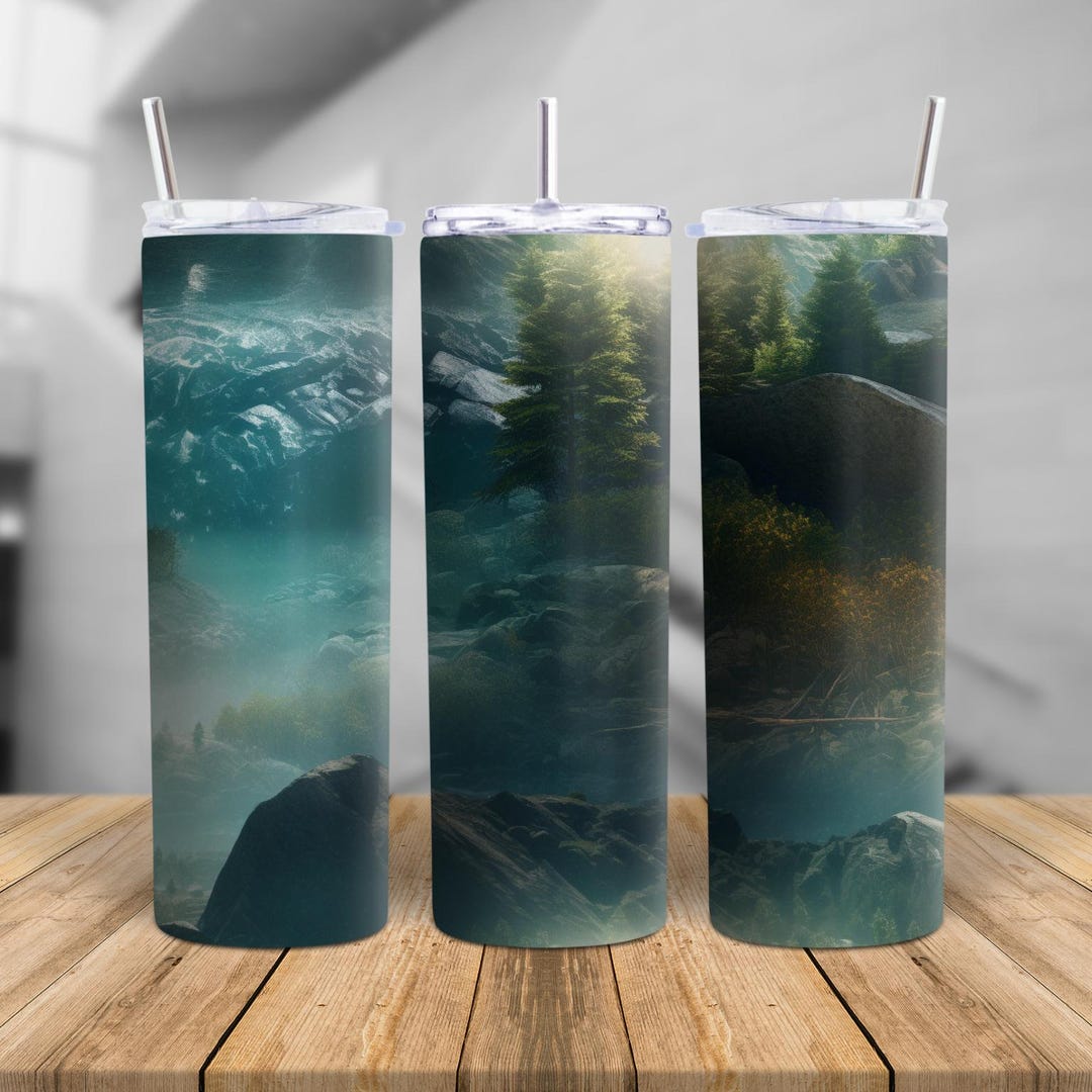 Mountain Tumbler, Lodge Digital Art, Tumbler Sublimation, Sublimation