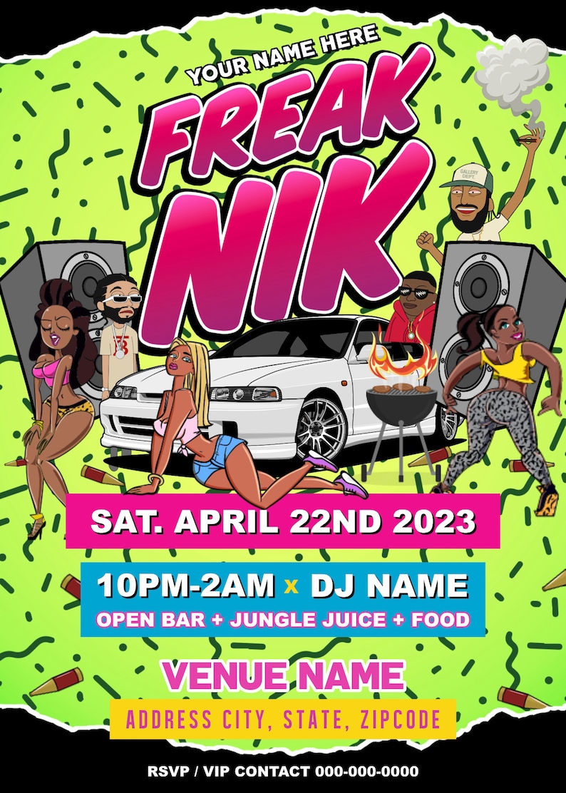 Freaknik Flyer Freaknik Party Invitation Freaknik Birthday Etsy Australia