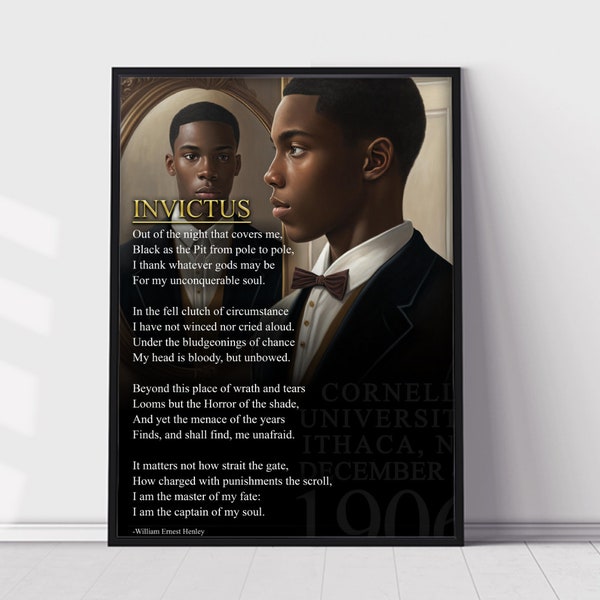 Invictus Poster, Alpha Phi Alpha Wall Art, Gift for Alpha, Alpha Gold, Alpha Man, 1906, Alpha Inspired Home Decor, Wall Art, Poster, Greek