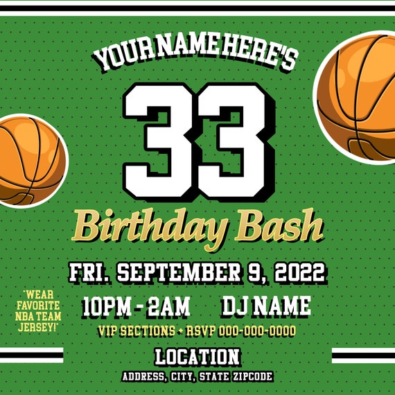 Digital Invitation Boston Celtic Theme Birthday Invitation - Etsy