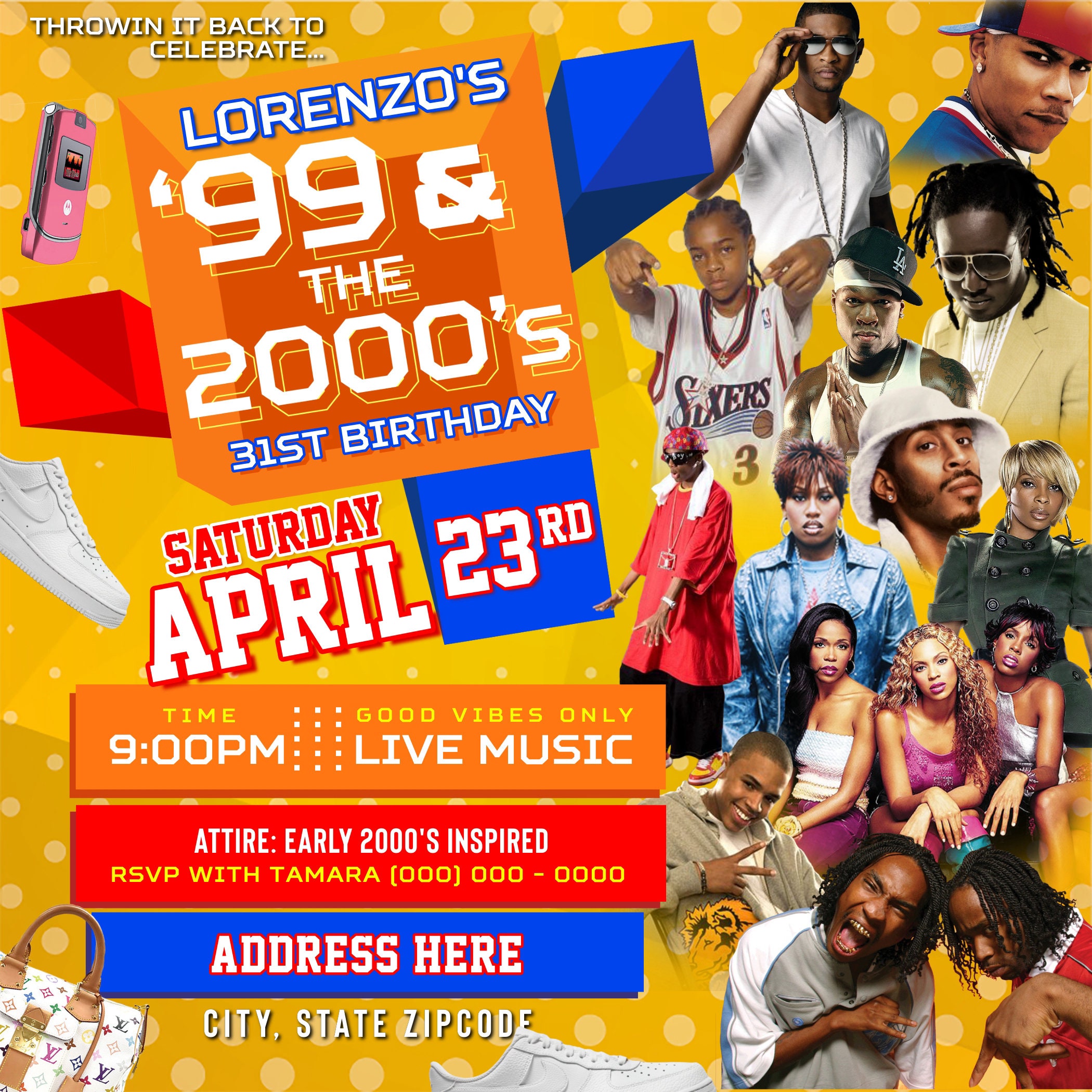 2000s Invitation, 90s Party Invitations, 106 & Park Flyer, Music Themed 2000s Invitation, 90s Party Invitations, 106 & Park Flyer, Music Themed