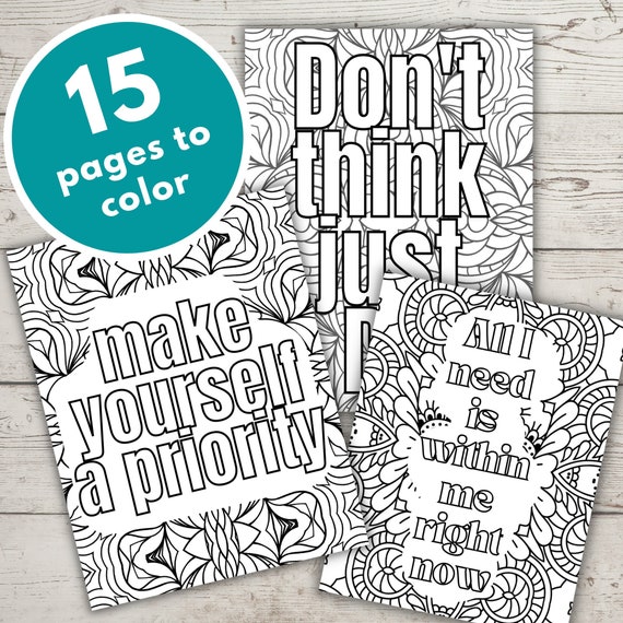 Self Care Coloring Pages Adult Coloring Pages Floral Mental - Etsy