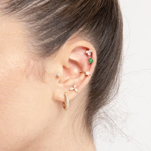 Green Garnet Trio Piercing