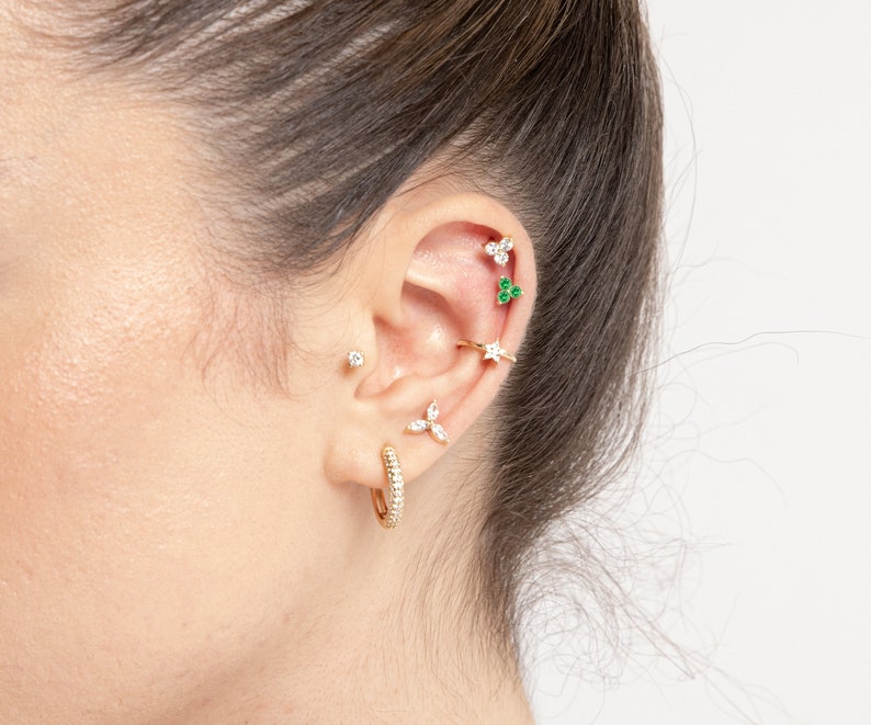 Green Garnet Trio Piercing
