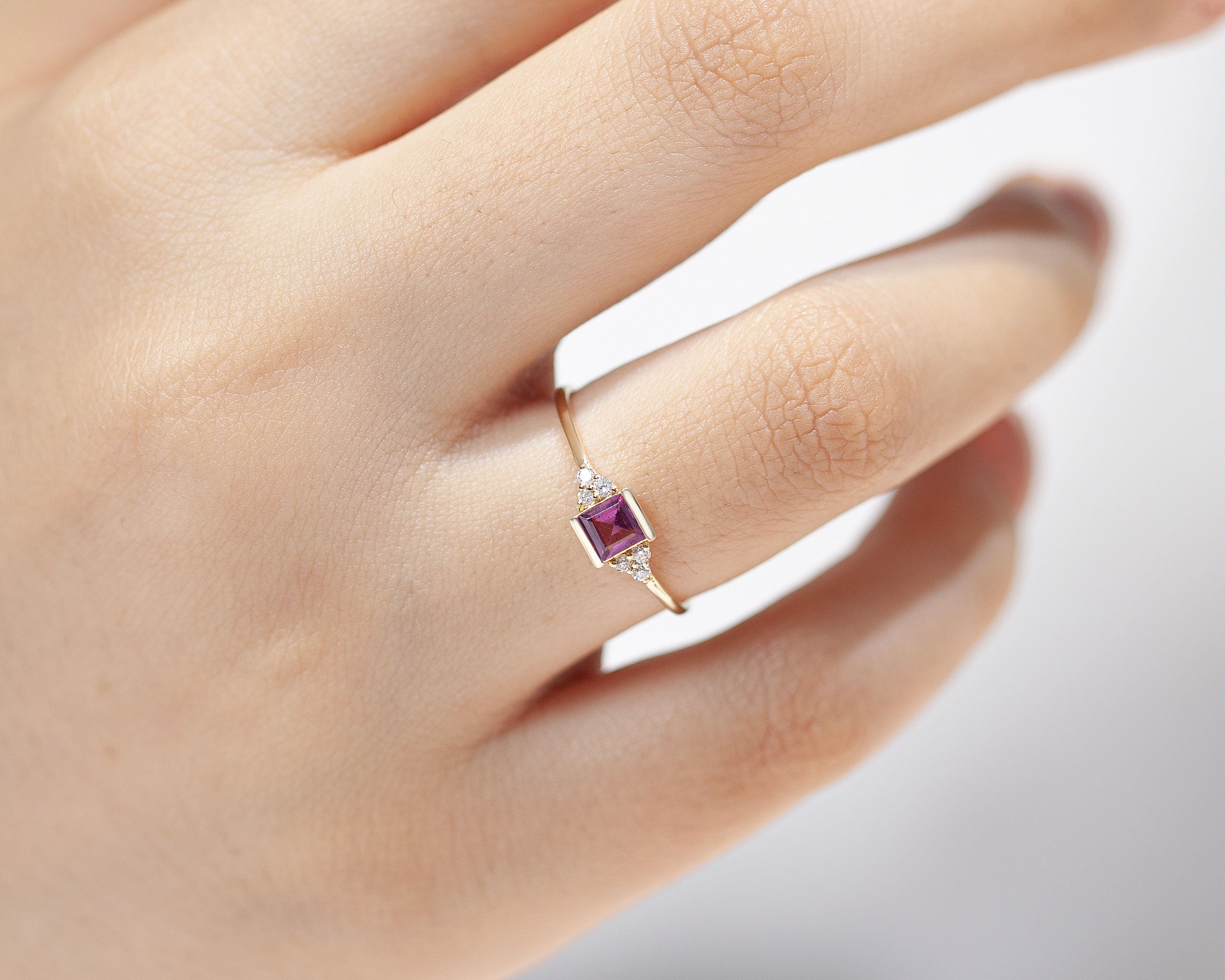 Dainty ruby shop rings