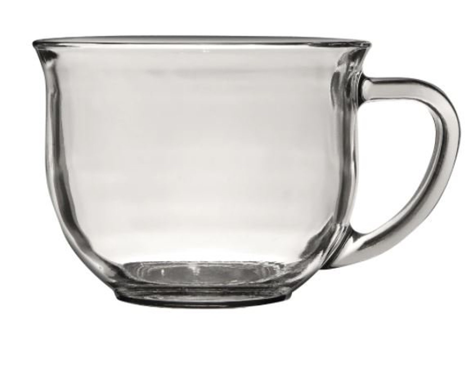 Set of 4 Clear Glass Mugs 18oz Etsy