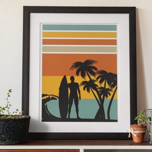 Surf Art, Surf Decor, Surf Print, Surfer wall art, Beach Print, Beach Art, Summer Print, Beach Sunset Print, Beach Poster, Surfing Poster