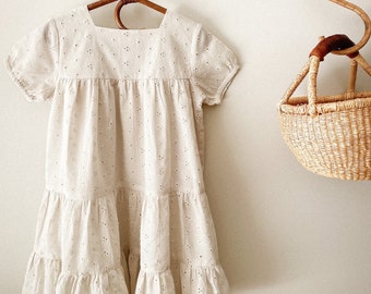 Organic Cotton Broderie Anglaise Vintage Inspired Dress