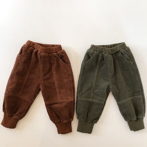 Corduroy Pants with Ribbed Cuffs