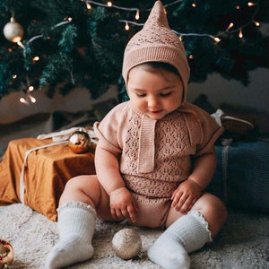 Pointelle Knitted Romper - Etsy