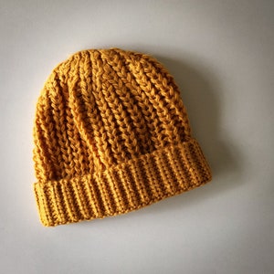 Boys Girls Kids Mustard Yellow Wool Knit Beanie Knitted Hat sizes 1 7 image 1