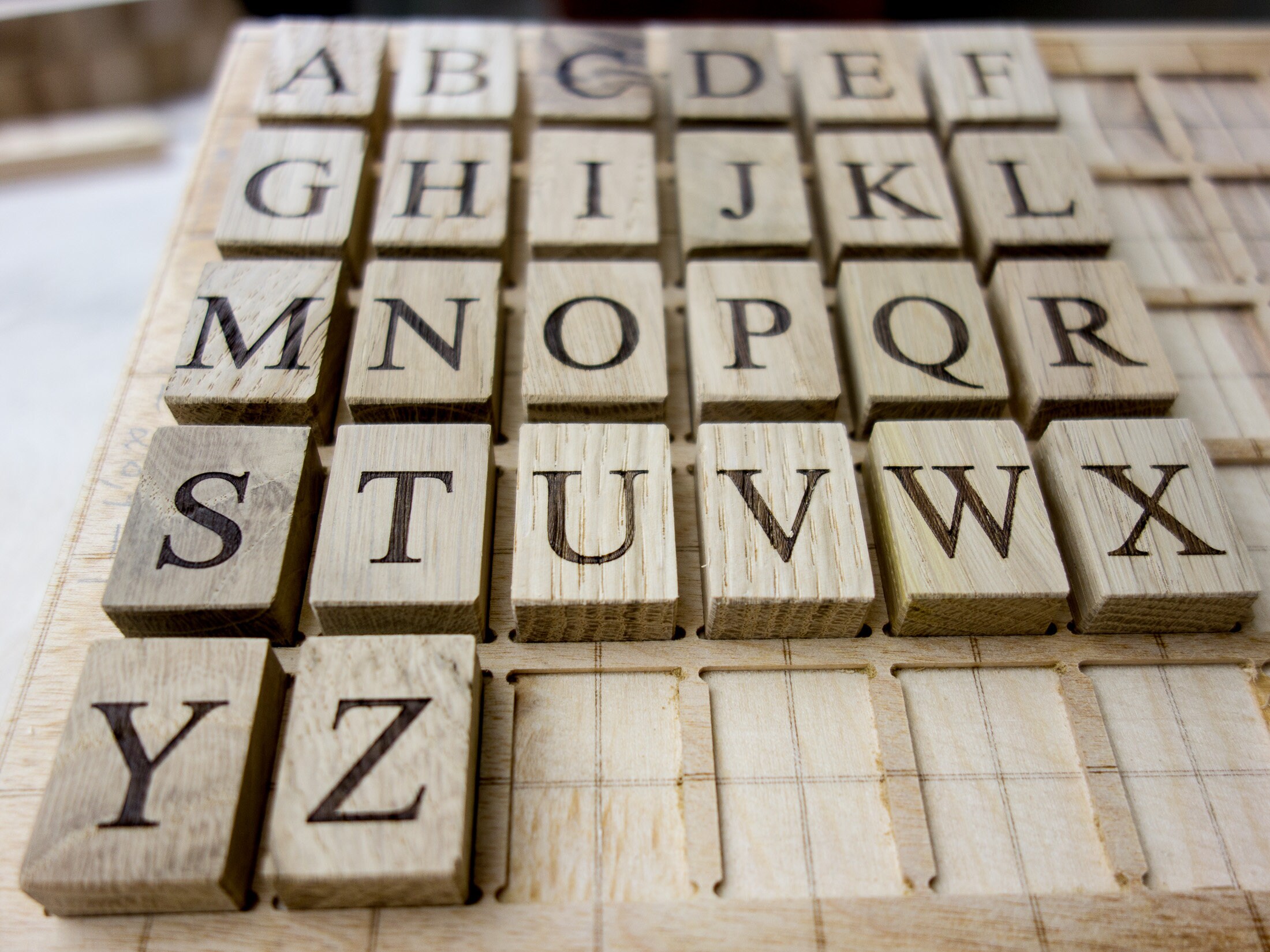 Little Wooden Alphabet Tiles with Uppercase Capitals Alphabet Etsy
