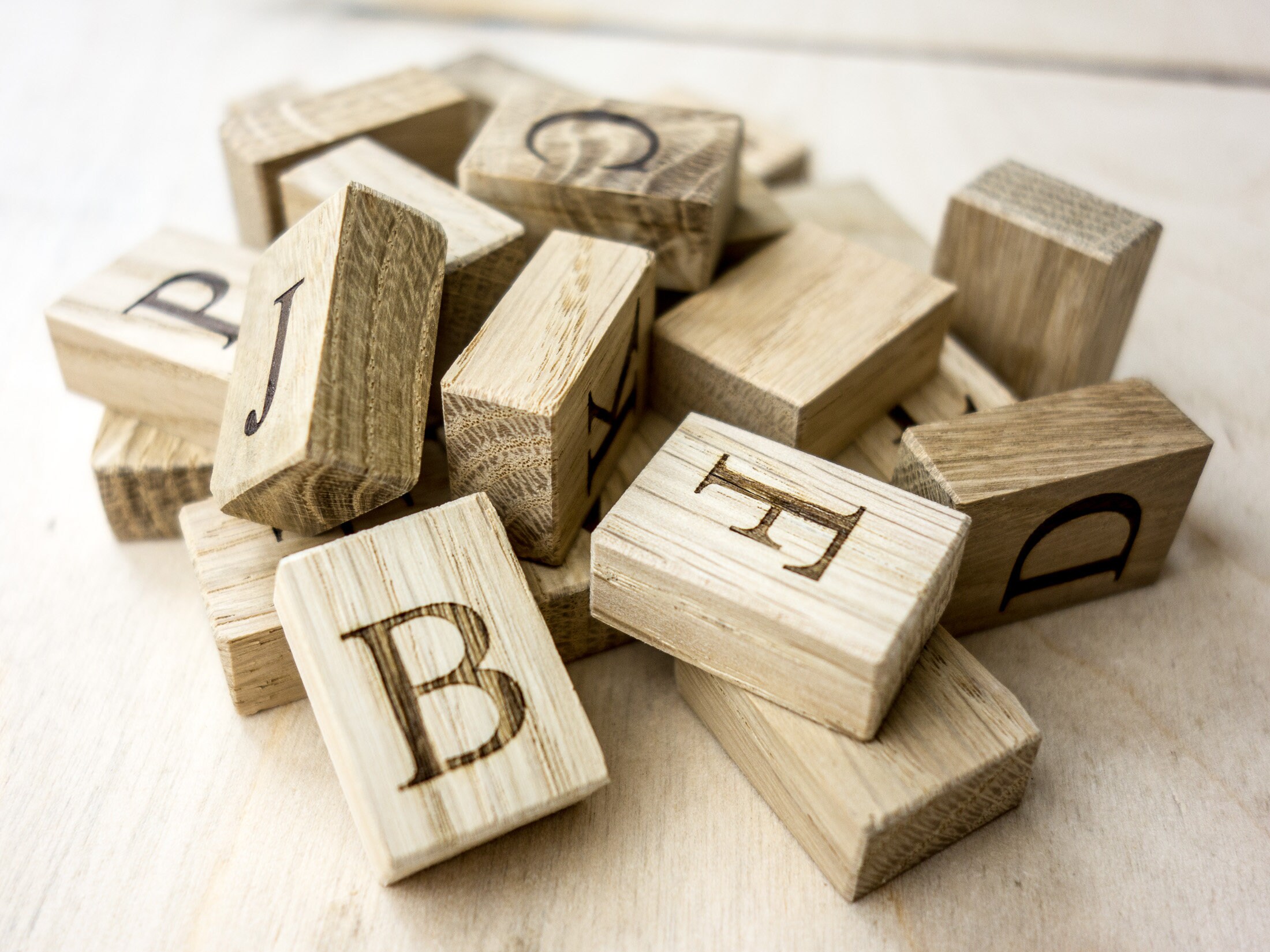 Little Wooden Alphabet Tiles with Uppercase Capitals Alphabet Etsy
