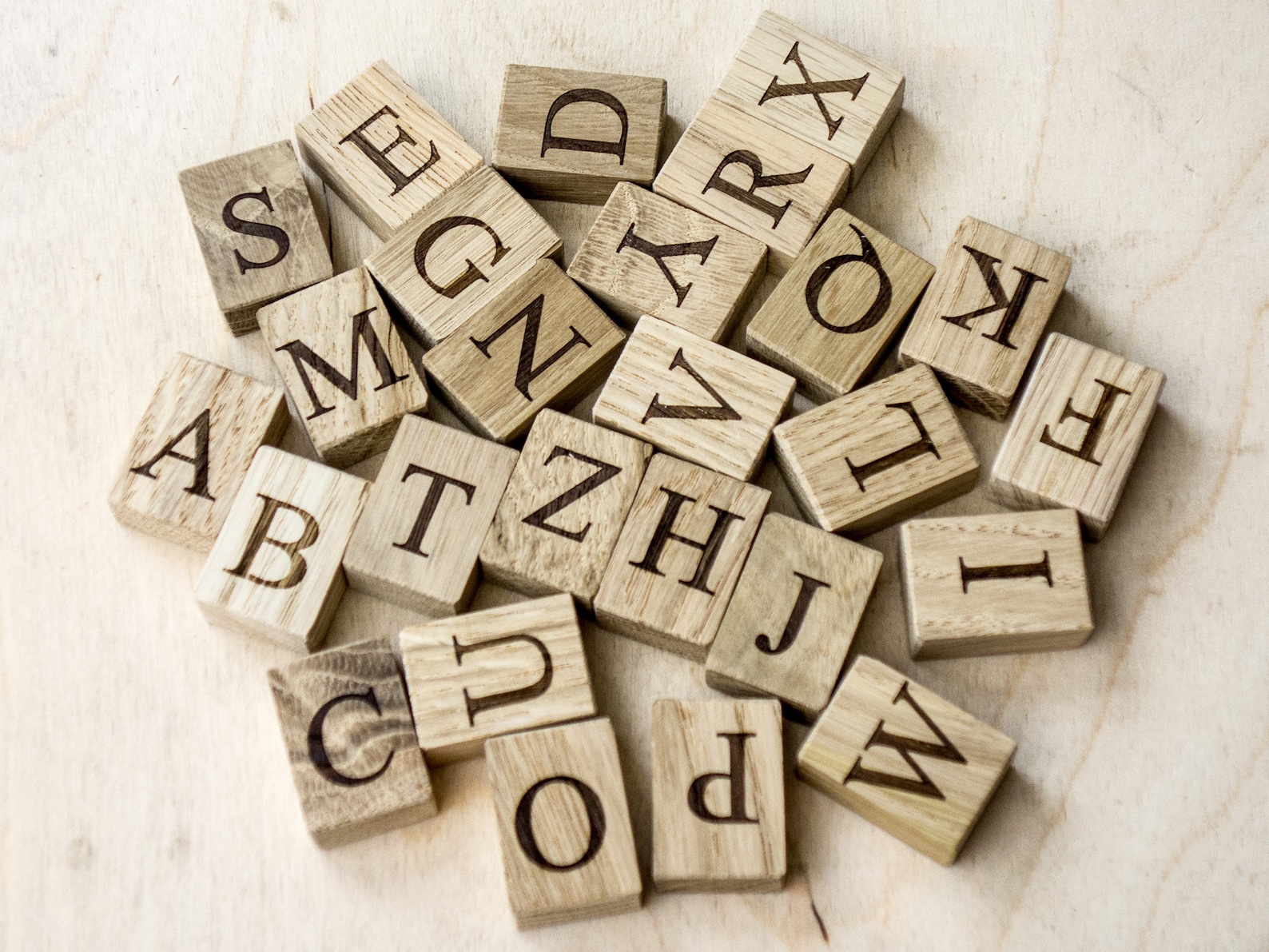 Little Wooden Alphabet Tiles with Uppercase Capitals Alphabet Etsy