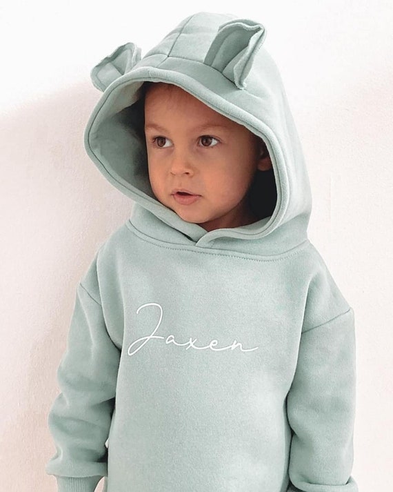 Personalised Hoodie, Bear Hoodie, Toddler Clothing, Kids Hoodie, Personalised Bear Ear Hoodie, Personalised Clothes, New Baby Gift