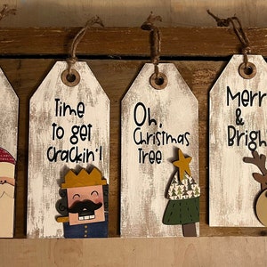 DIY Large Christmas Hangtag Kit, Snowman Kit, Holiday Ornaments, Ornament Kit, Holiday Decoration Kit, Christmas Craft,  Wood Cutouts