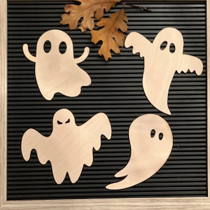 Wooden Ghost Cutouts, Unfinished Wood Ghost, Ghost Wood Shapes, Halloween Wooden Shapes, Ghost Shaped Cutouts, Craft Projects