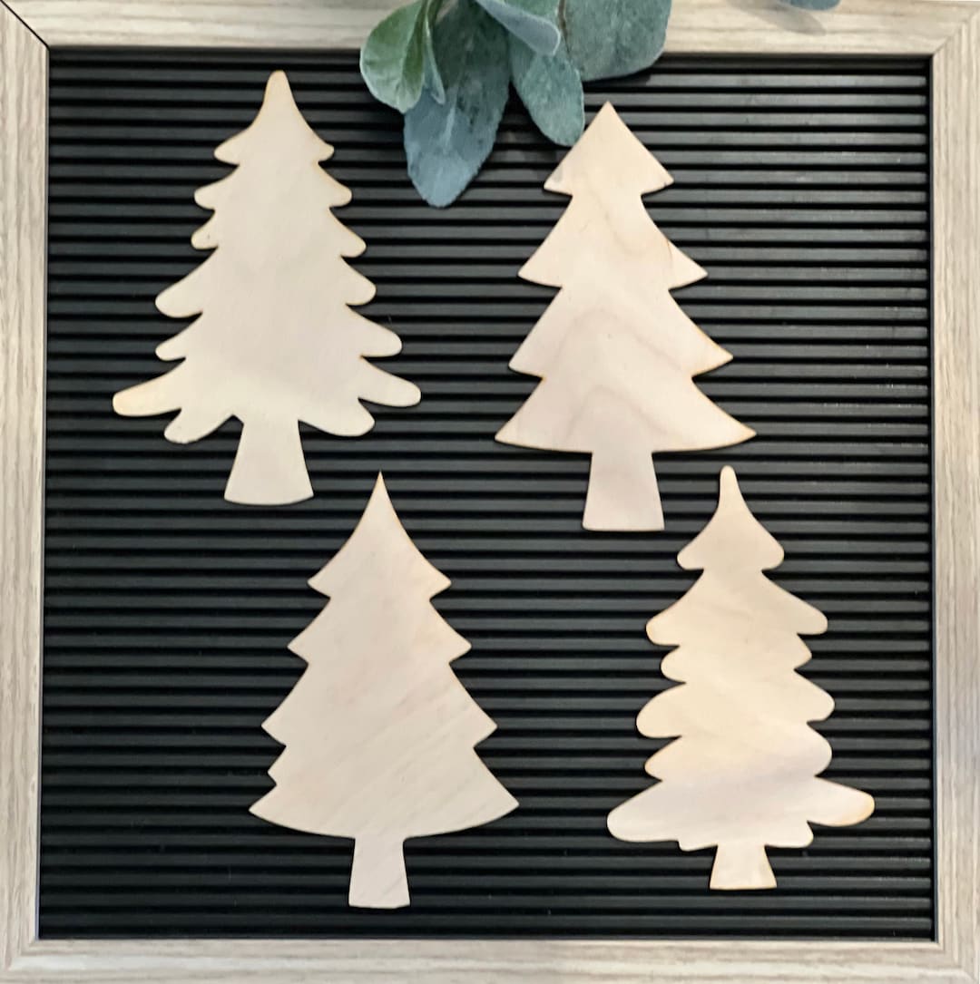 Wooden Tree Cutouts, Unfinished Wood Trees, Tree Wood Shapes, Wooden Tree Shapes, Tree Shaped