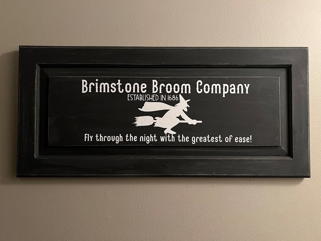 Broom Lettering Vinyl Decal Brimstone Broom Company, Home Decor Vinyl Decal, Halloween ...