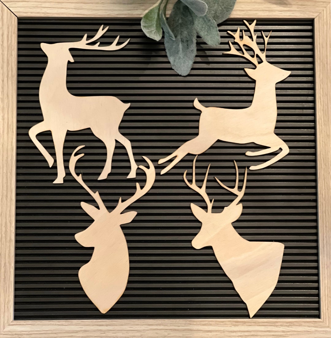 Wooden Reindeer Cutouts Unfinished Wood Deer Reindeer Wood - Etsy