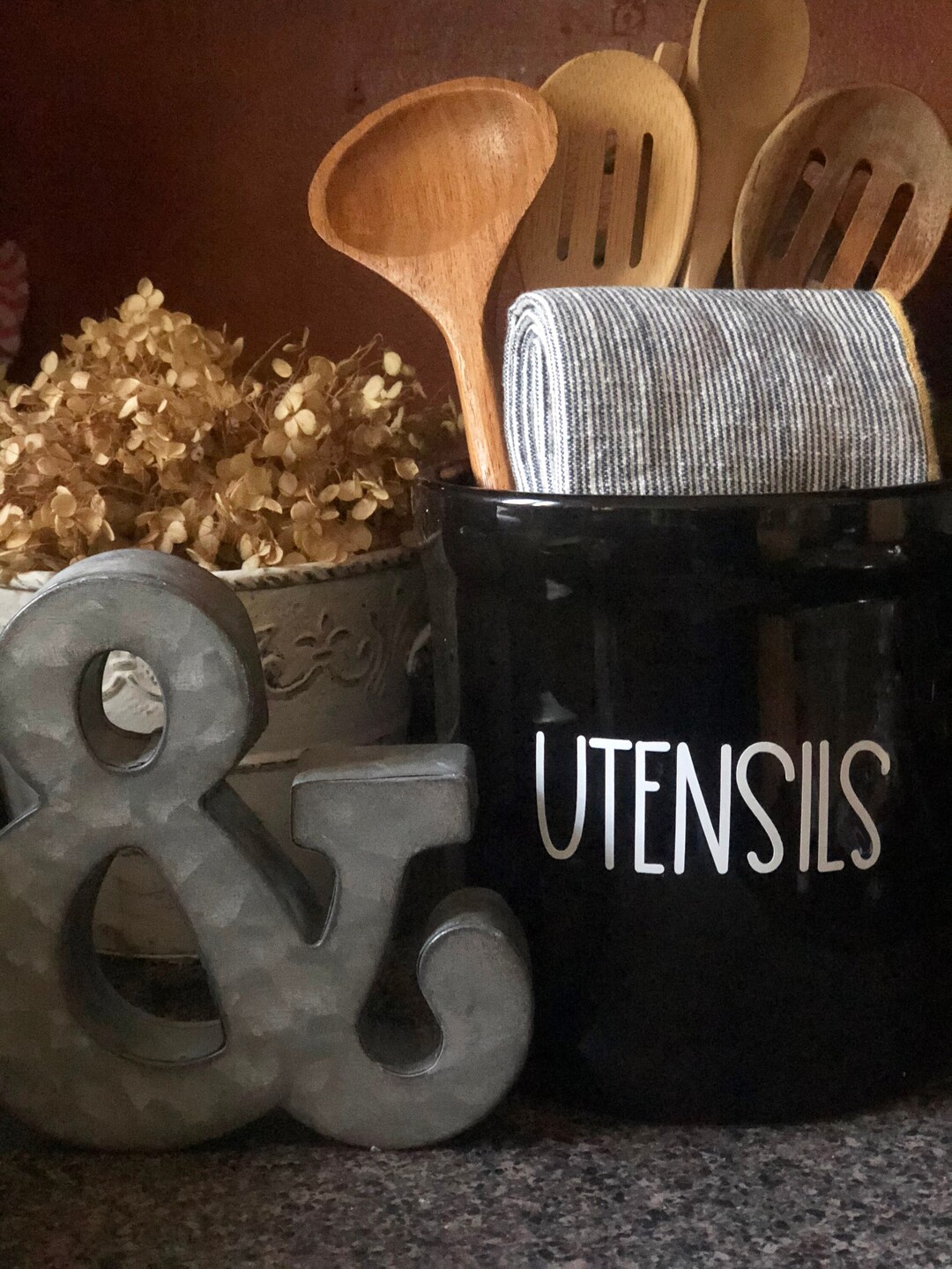 Utensils Vinyl Decal, Kitchen Canister Vinyl Decal Set, Kitchen Decor