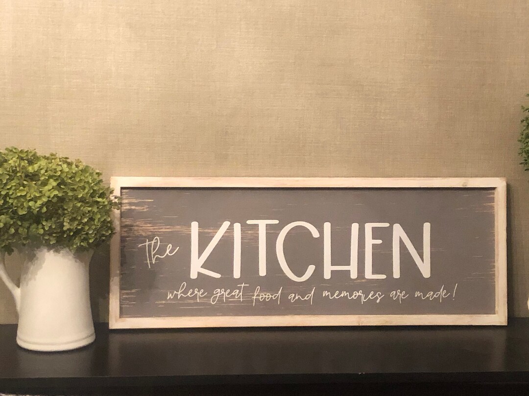 Kitchen Quote Wall Art, Kitchen Vinyl Sticker, Meals & Memories Are