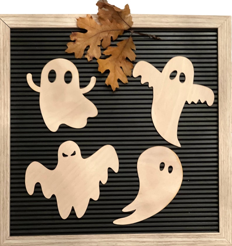 Wooden Ghost Cutouts Unfinished Wood Ghost Ghost Wood Etsy