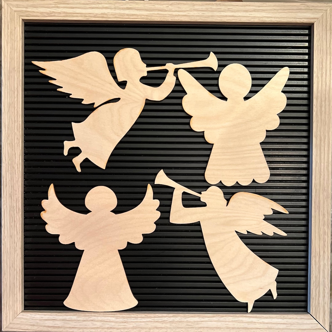 Wooden Angel Cutouts, Unfinished Wood Angels, Angel Wood Shapes
