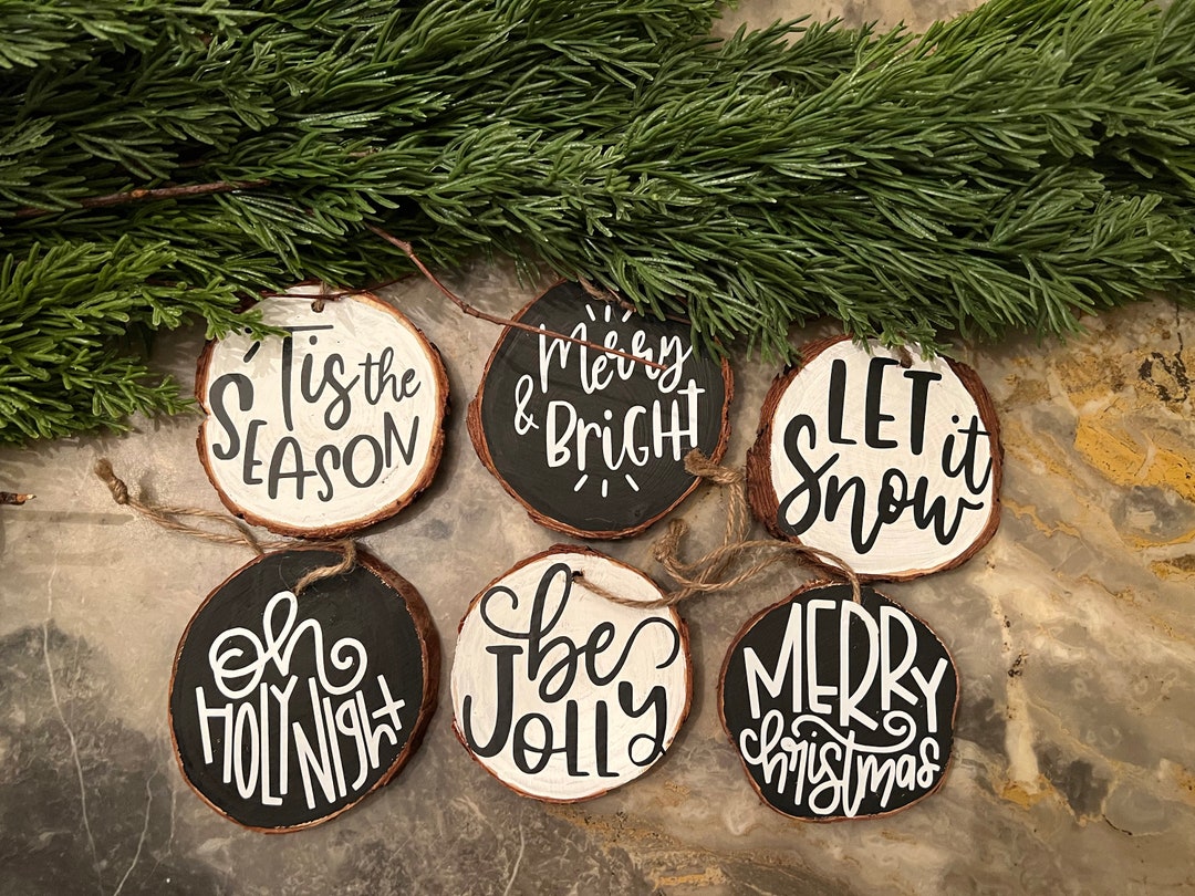 SIX DIY Vinyl Decals for Ornaments, Vinyl Stickers for Ornaments