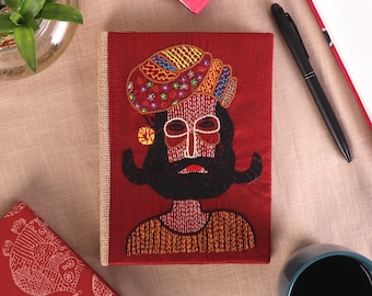 Maroon Colour Hand Embroidered Recycled Paper Diary