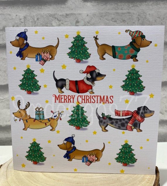 Dachshund Christmas Card | Sausage Dog Christmas Card | Dachshund Card Sausage Dog Card | Christmas Card For Dachshund Owners