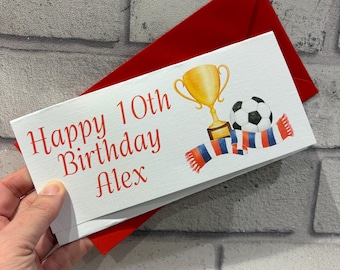 Personalised Football Birthday Money Wallet |  Birthday Gift for him | Happy Birthday Son Grandson Friend Nephew | Gift Card | Money Wallet