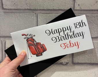 Personalised Golf Money Wallet | Golf Wallet | Money Wallet | Birthday Gift Voucher | Golf Gift Idea | Golf Gift Voucher | Golf Birthday