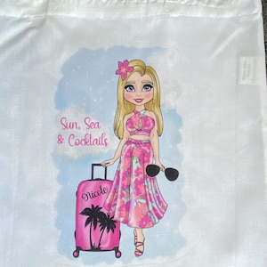 Tropical Girl Tote Bag | Summer Girl Tote Bag | Personalised Tote Bag | Personalised Gift | Pool Bag | Beach bag