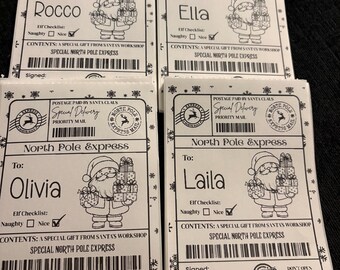 Personalised Christmas Santa Labels