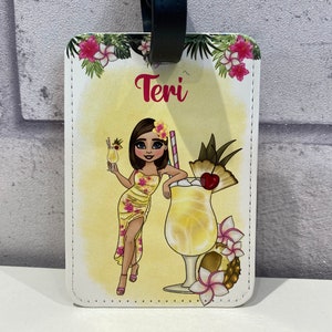 Personalised Summer Luggage Tag | Suitcase Tag | Holiday Tag | Passport Cover | Holiday Accessory | Travel Accessories | Pina Colada