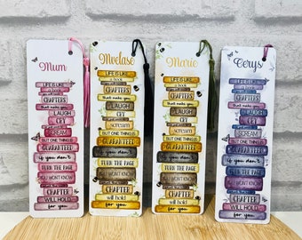 Personalised Bookmark for Gran,  Mum or Sister | Thank you Bookmark | Affirmation Bookmark | Birthday Gift | Positive Quote Bookmark