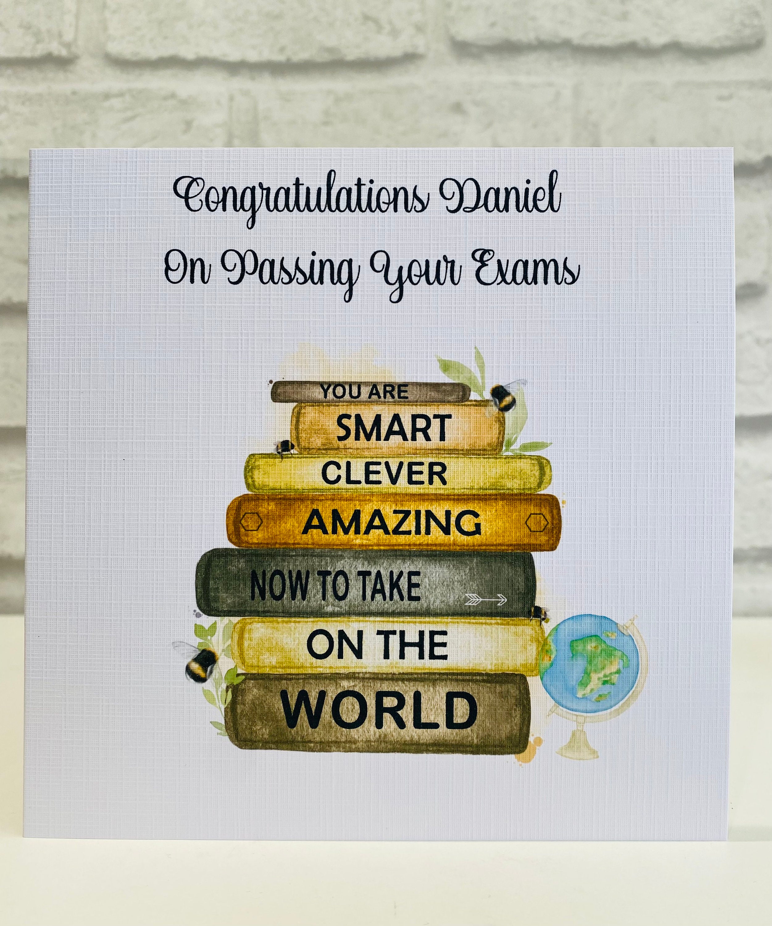 Personalised Congratulations on Passing Your Exams Card Bee Design ...