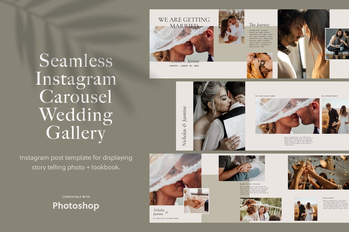 Seamless Instagram Carousel Template for Wedding Etsy Seamless Instagram Carousel Template for Wedding Etsy