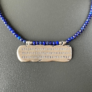 Collar de carta de amor sumeria. Collar de carta de primer amor, collar de poema de amor más antiguo, collar de carta de plata hecho a mano, collar antiguo