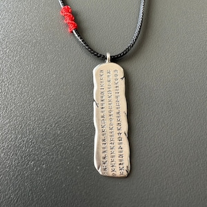 Colar de carta de amor suméria. Colar de primeira carta de amor, colar de poema de amor mais antigo, Neclace de letras de prata feito à mão, colar antigo