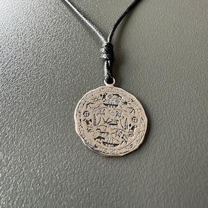 Sjamaanketting, oude sjamanistische amuletketting, sterlingzilveren sjamaanketting