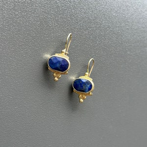 Lapis Lazuli Earrings,  Lapis Lazuli Earrings, 925 Sterling Silver Earrings, Silver Earrings 14K gold plated, Blue Lapis Lazuli