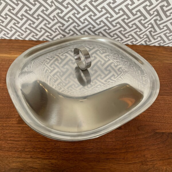 WMF Cromargan  stainless steel serving dish with lid, made in Germany, vintage