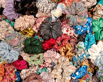 10 x Scrunchie Mystery Bag - mixed assortment of patterns and sizes