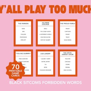 Black Sitcoms Forbidden Words Game – Funny Black Culture Party Game, Guessing Game for Adults, Game Night, Cookouts & Friends