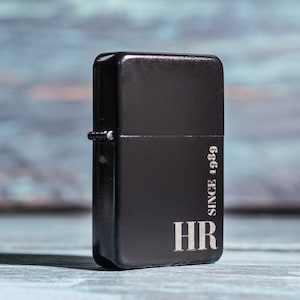 Personalised Engraved Black Lighter, Valentines Gift For Him, Smoker Present Idea