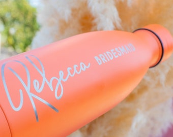 Personalised Water Bottle Custom Laser Engraved Reusable Insulated Hot & Cold Flask