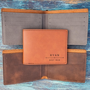 Portafoglio personalizzato, portafoglio bifold, regalo per lo sposo o per il testimone di nozze, regalo per lui