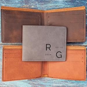 Cartera personalizada para hombre, regalo de Navidad para él, regalo de cumpleaños para novio, regalo para papá